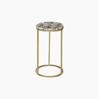 Greta Blue & Black Agate End Table