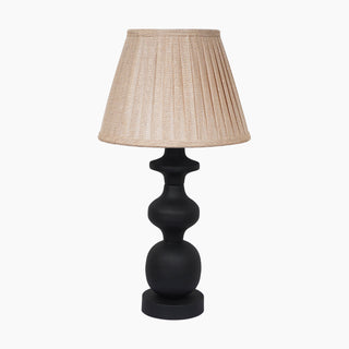 Black Metal Alden Table Lamp with Ivory Shade