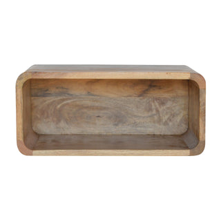 Mango Wood Wall-Mounted Open Bedside Cabinet