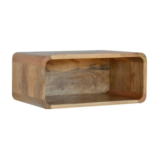 Mango Wood Wall-Mounted Open Bedside Cabinet