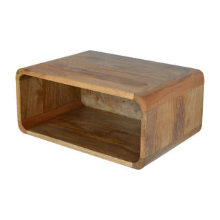 Mango Wood Wall-Mounted Open Bedside Cabinet