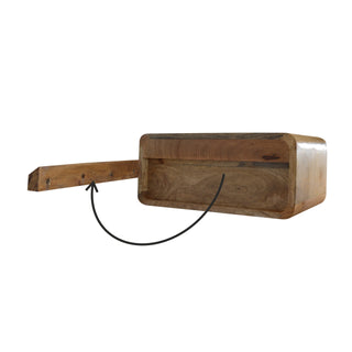 Mango Wood Wall-Mounted Open Bedside Cabinet