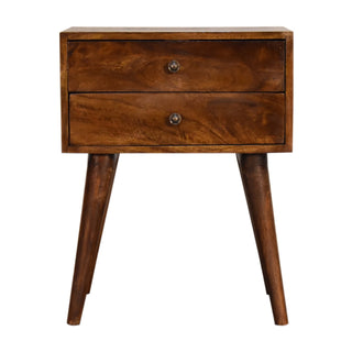 Solid Mango Wood Chestnut Bedside Cabinet