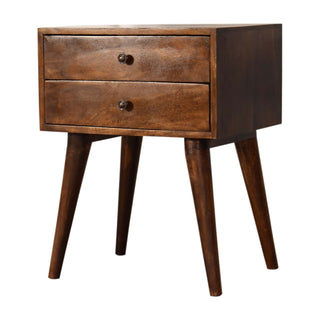 Solid Mango Wood Chestnut Bedside Cabinet