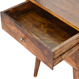 Solid Mango Wood Chestnut Bedside Cabinet