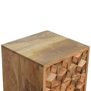 Mango Wood Mini Cube Bedside Cabinet