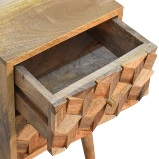 Mango Wood Mini Cube Bedside Cabinet