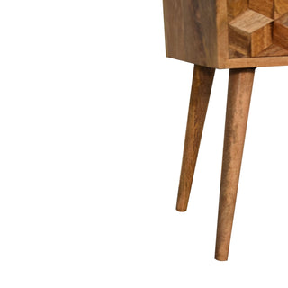 Mango Wood Mini Cube Bedside Cabinet