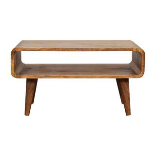 Solid Mango Wood Media Unit with Open Shelf