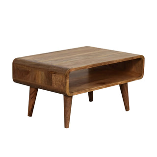Solid Mango Wood Media Unit with Open Shelf