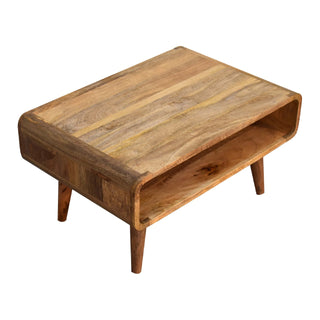 Solid Mango Wood Media Unit with Open Shelf