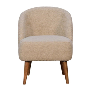 Boucle Armchair with Nordic Legs Garda