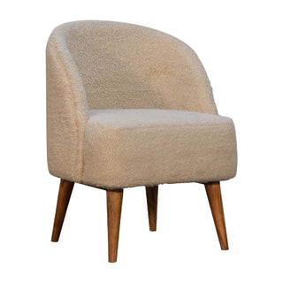 Boucle Armchair with Nordic Legs Garda