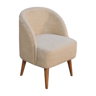 Boucle Armchair with Nordic Legs Garda