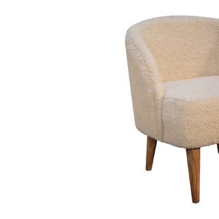 Boucle Armchair with Nordic Legs Garda