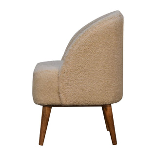 Boucle Armchair with Nordic Legs Garda