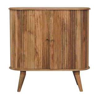 Nordic Mango Wood Cabinet with Brass Accents