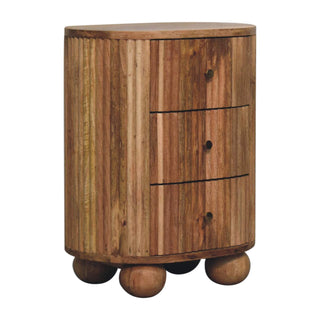 Mango Wood Bedside Table with Ball Feet