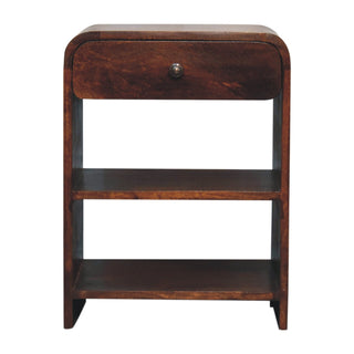 Solid Mango Wood Bedside Table Chestnut