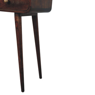 California Walnut Curved Hallway Table