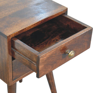 Mini 2 Drawer California Walnut Bedside Table