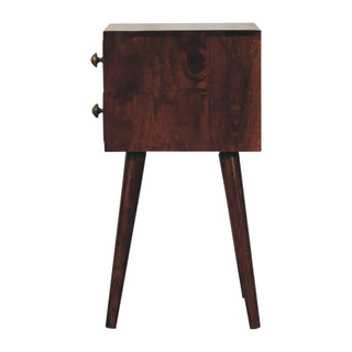 Mini 2 Drawer California Walnut Bedside Table