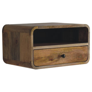 Solid Mango Wood Floating Bedside Table