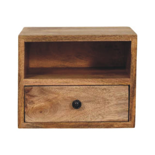 Oak Wall-Mounted Solis Nightstand with Drawer