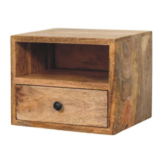 Oak Wall-Mounted Solis Nightstand with Drawer