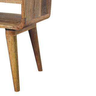 Avora Oak-ish Nightstand with Drawer and open slot