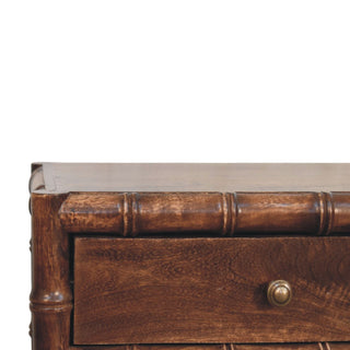 Bamboo Frame Nightstand in Roasted Almond