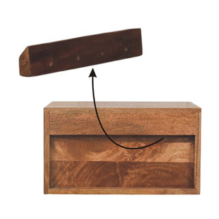 Arno Wall-Mounted Nightstand in Golden Teak