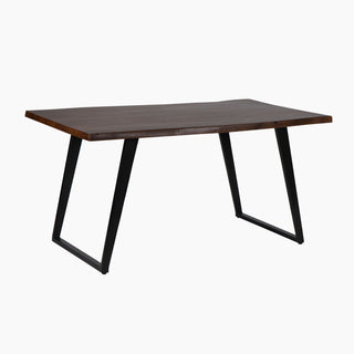 Large Dark Wood Dining Table with Sleek Design
