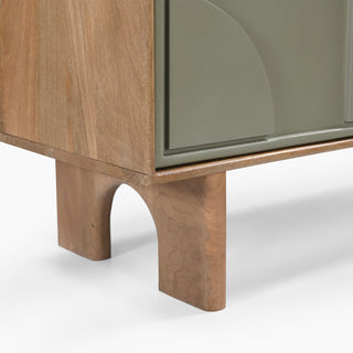 Sage Green Pixel Bedside Table with Two Drawers