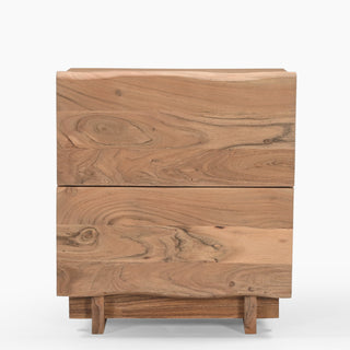 Solid Wood Bedside Table with Two Drawers - Davis