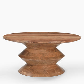 Round Coffee Table - Kora, Solid Wood, Perfect for Bohemian Homes