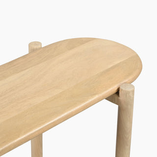 Japandi Wooden Console Table - Jonita Rattan Oval Design