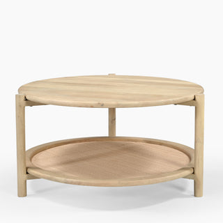 Round Coffee Table - Jonita Rattan, A Wood and Japandi Fusion