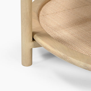 Round Coffee Table - Jonita Rattan, A Wood and Japandi Fusion