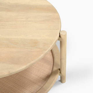 Round Coffee Table - Jonita Rattan, A Wood and Japandi Fusion