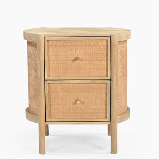 Natural Mango Wood Dylan Bedside Table with Drawers