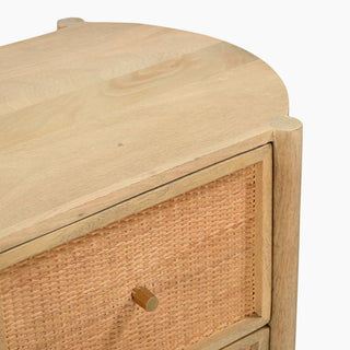 Natural Mango Wood Dylan Bedside Table with Drawers