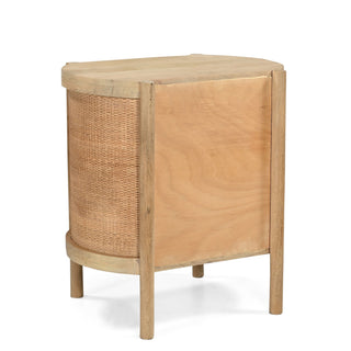 Natural Mango Wood Dylan Bedside Table with Drawers