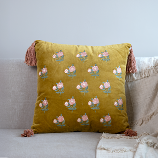 Luna Velvet Cushion - Microfiber Filler