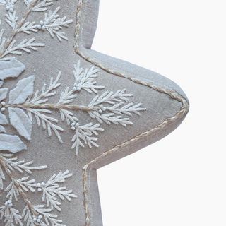 Joyful Star Cotton Chambray Cushion - Microfiber Filler