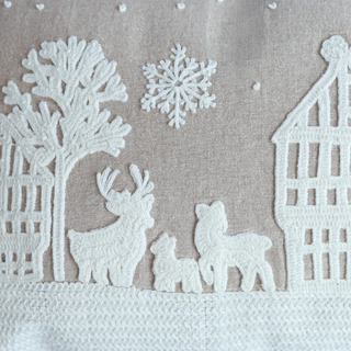 Festive Glow Cotton Chambray Cushion - Feathers Filler