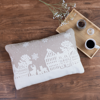 Festive Glow Cotton Chambray Cushion - Microfiber Filler