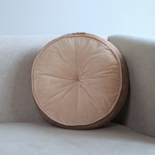 Peach Glory Cotton Velvet Cushion - Microfiber Filler