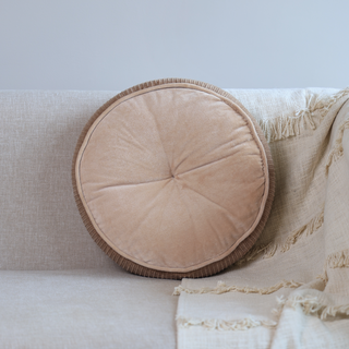 Peach Glory Cotton Velvet Cushion - Microfiber Filler