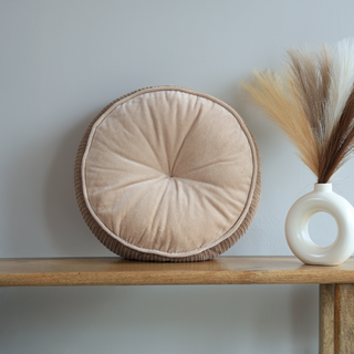Peach Glory Cotton Velvet Cushion - Microfiber Filler